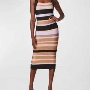 Herve Leger X Law Roach Bandage Midi Dress Womens Small Multi Striped Sleeveles